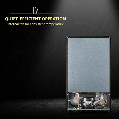 Schmecke 34 Bottle Freestanding Wine Fridge, Wine Cooler with Lock, Stainless Steel