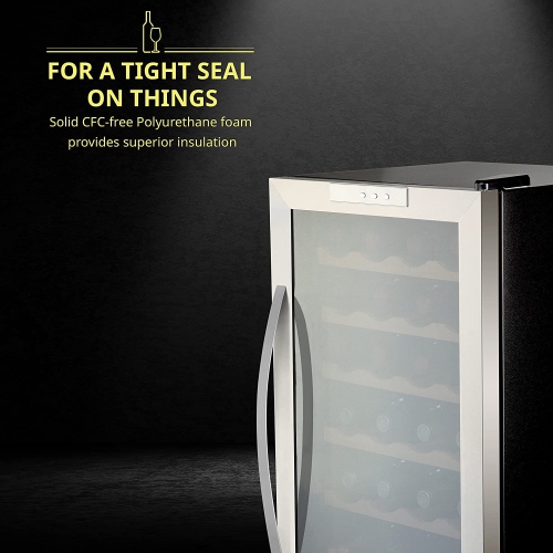 Schmecke – réfrigérateur à vin autonome pour 24 bouteilles avec serrure, acier inoxydable