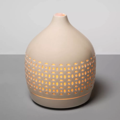 300ml Cutout Ceramic Color Changing Oil Diffuser White - Opalhouse