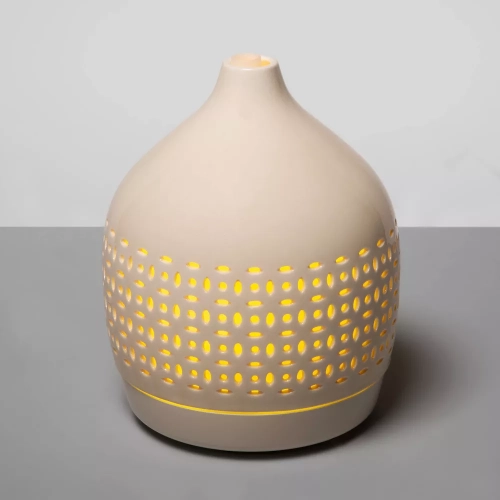 300ml Cutout Ceramic Color Changing Oil Diffuser White - Opalhouse
