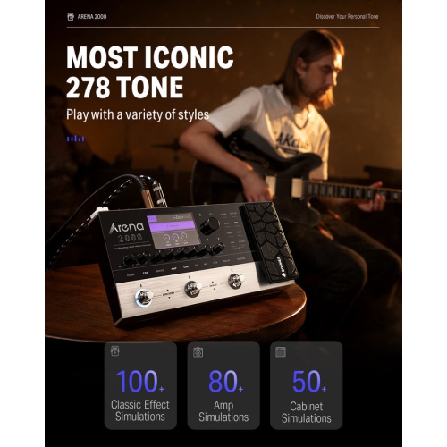 Donner Arena 2000 Multi-Effect Guitar Pedal AMP Modeling Multiple Effects Processor