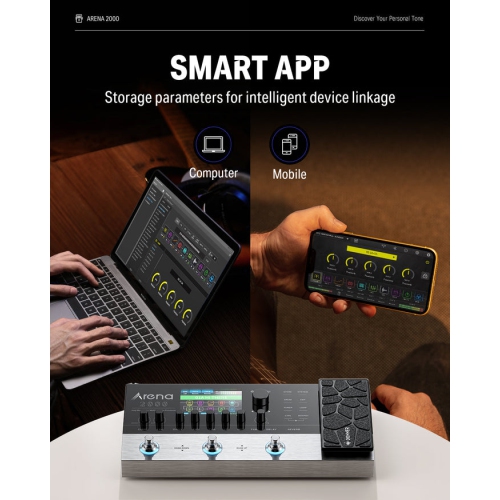 Donner Arena 2000 Multi-Effect Guitar Pedal AMP Modeling Multiple Effects Processor