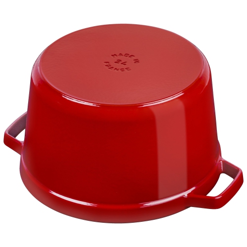 STAUB La Cocotte 4.75 L Cast Iron Round Tall Cocotte, Cherry