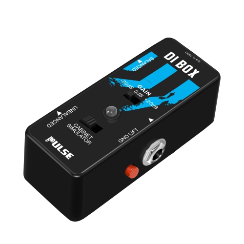 Pulse Technology DI Box Gain Control & Cab Simulator Switch Guitar / Bass DI