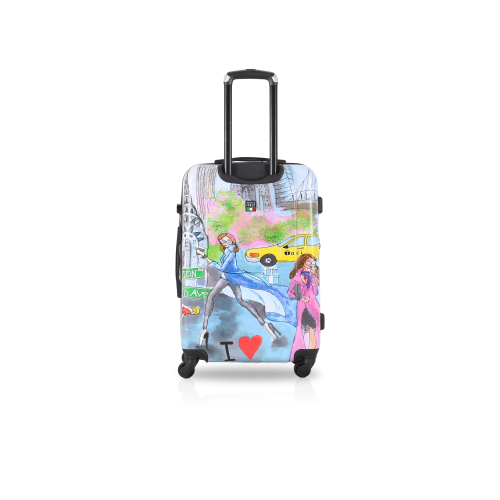 TUCCI Italy New York Love Art 20-inch Luggage Spinner Suitcase