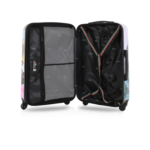 TUCCI Italy New York Love Art 20-inch Luggage Spinner Suitcase