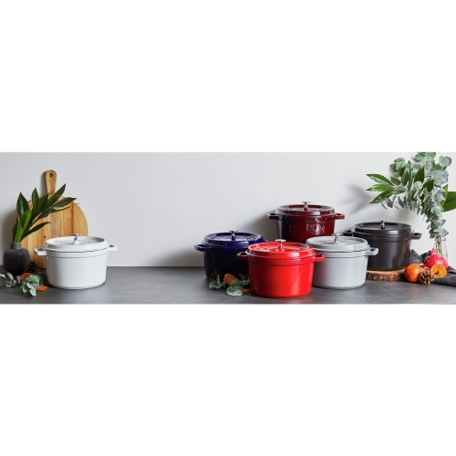 STAUB La Cocotte 4.75 L Cast Iron Round Tall Cocotte, Graphite-Grey