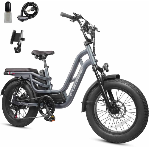FUCARE  "libra Electric Bike With Up to 128Km Battery Life-Grey Color-All Terrain-Fat Tire 20""4.0- 750W 20Ah 50 Kph 48V-Only At Best Buy"