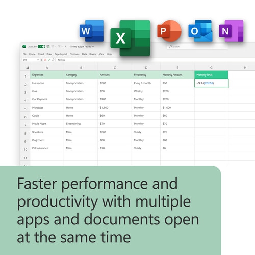 Microsoft Office Home & Business 2024 EP2-06610 & Norton 360 Standard (PC/Mac) - 1 Device - 10GB Cloud Backup - 1 Year Subscription | Digital Download