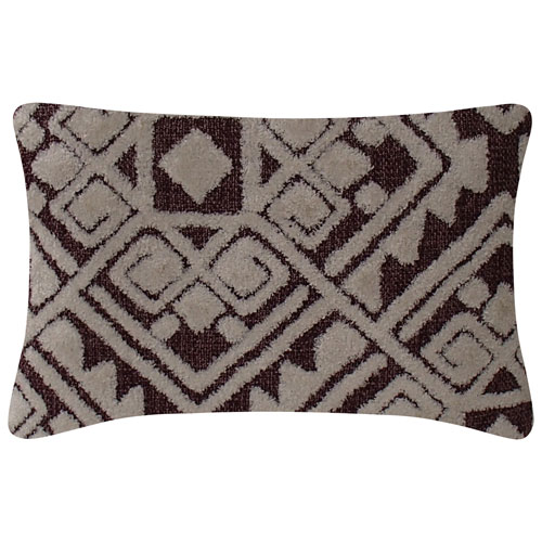 Coussin décoratif rectangulaire de luxe de 20 po en plumes Dolce de Millano Collection - Prune