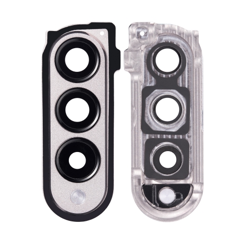 Replacement Back Camera Lens With Cover Bezel Ring Compatible For Samsung Galaxy Z Fold 3 5G (Phantom Silver)