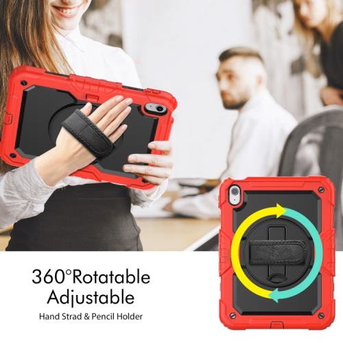 XCRS Heavy Duty Case for Apple iPad 10th Ge 10.9 inch, 360° Rotating Kickstand with Shoulder Strap and Built-In Screen Protector, Complete Protection