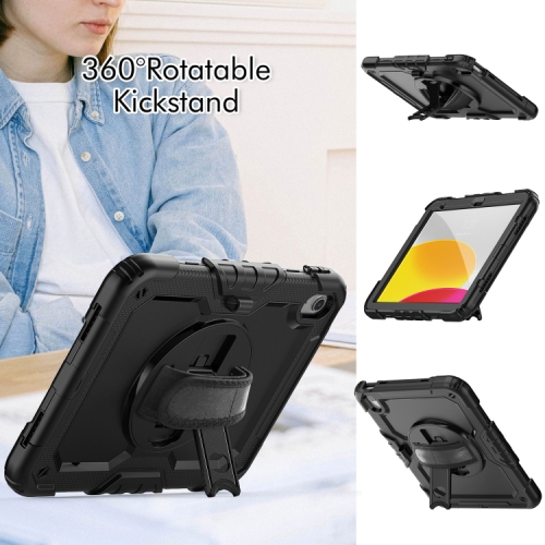 XCRS Heavy Duty Case for Apple iPad 10th Generation 10.9 inch, 360° Rotating Kickstand with Shoulder Strap, Built-In Screen Protector, Complete