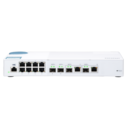 QNAP QSW-M408-2C-US 10GbE Managed Switch, with 2-Port 10GbE SFP+/RJ45 Combo, 2-Port 10GbE SFP+, 2-Port 10GbE Base-T and 8-Port Gigabit