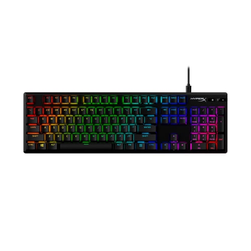 HYPERX  Alloy Origins Pbt Wired USB Backlit 104 Keys RGB Lighting Onboard Memory Gaming Keyboard (639N4Aa#aba) In Black