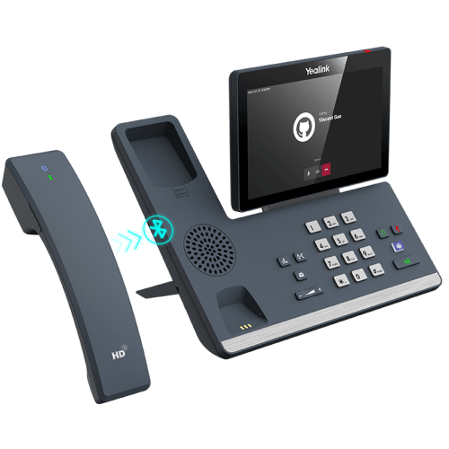 Téléphone tactile HD Bluetooth 7 po Wi-Fi duplex intégral Android 9 VoIP noir de Yealink