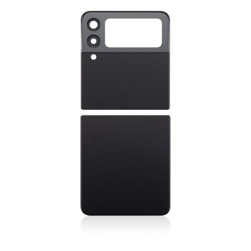 Replacement Back Cover Glass With Camera Lens Compatible For Samsung Galaxy Z Flip 3 5G (Phantom Black)
