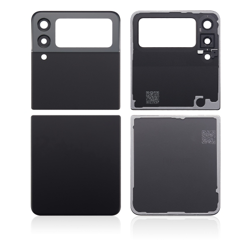 Replacement Back Cover Glass With Camera Lens Compatible For Samsung Galaxy Z Flip 3 5G (Phantom Black)