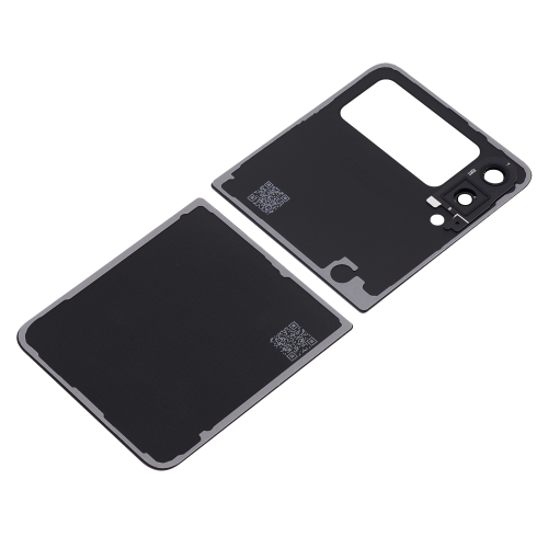 Replacement Back Cover Glass With Camera Lens Compatible For Samsung Galaxy Z Flip 3 5G (Phantom Black)
