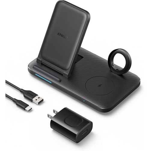 Anker Foldable 3-in-1 Wireless Charging Station with Adapter, 335 Wireless  Charger, for iPhone 14 Series, AirPods Pro, Apple Watch Series 1-6 (Works 