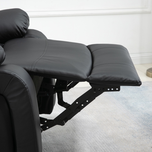 Fauteuil de massage inclinable de HOMCOM, fauteuil berçant pivotant pour salon, canapé inclinable manuel en cuir PU avec télécommande et pochettes