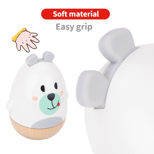 TOOKYLAND Bear Wind-Up Musical Wobbler - Roly Poly Tumbler Toy, Ages 12m+