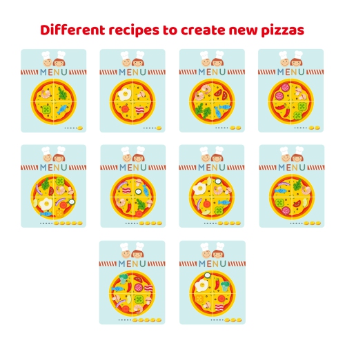 TOOKYLAND Pizza Baking Play Set - 39pcs - Wooden Pretend Food Cooking Toy, Ages 3+