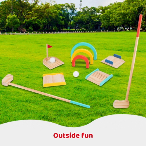 TOOKYLAND Jeu de Golf pour Enfants - 13pcs - Ensemble pour 2 Joueurs avec Sac de Transport, Ages 3+