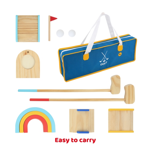 TOOKYLAND Jeu de Golf pour Enfants - 13pcs - Ensemble pour 2 Joueurs avec Sac de Transport, Ages 3+