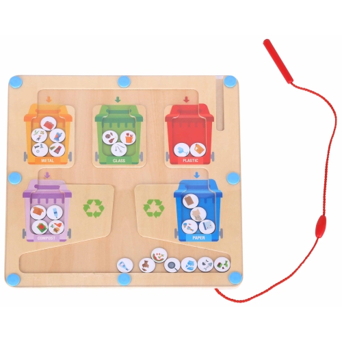 TOOKYLAND Recycling Maze Sorting Game - Magnetic Wand Sorter Toy, Ages 3+