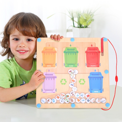 TOOKYLAND Recycling Maze Sorting Game - Magnetic Wand Sorter Toy, Ages 3+