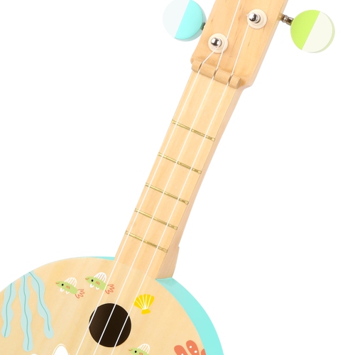 TOOKYLAND 3-String Wooden Banjo Toy - Mini Guitar Pretend Musical Instrument, Ages 3+