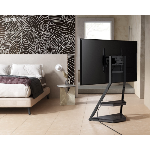 FITUEYES Design Corner Floor TV Stand for 32-65 Inch TV, Modern TV Stand TV Cart with Mount for LCD/LED Flat Curved Screens, Height Adjustable