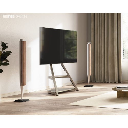 FITUEYES Design Corner Floor TV Stand for 32-65 Inch TV, Modern TV Stand TV Cart with Mount for LCD/LED Flat Curved Screens, Height Adjustable