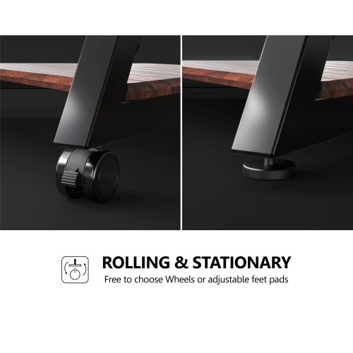 FITUEYES Design Corner Floor TV Stand for 32-65 Inch TV, Modern TV Stand TV Cart with Mount for LCD/LED Flat Curved Screens, Height Adjustable