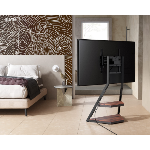 FITUEYES Design Corner Floor TV Stand for 32-65 Inch TV, Modern TV Stand TV Cart with Mount for LCD/LED Flat Curved Screens, Height Adjustable