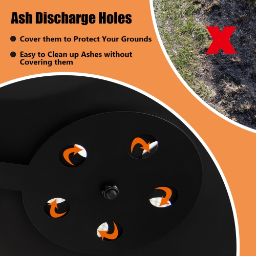 Topbuy Portable Fire Pit with Wheels 28 Inch Wood Burning Fire Pit with Log Grate Poker Rolling Patio Fireplace Wooden Bonfire Firepit for Outdoor