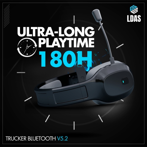 LDAS Trucker Bluetooth Headset V5.2, Wireless Over-Ear with Mute