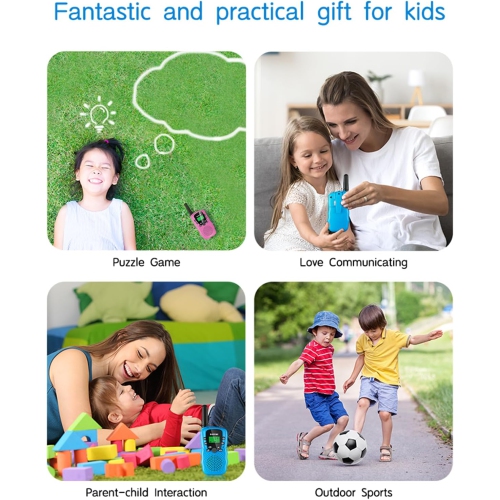 Émetteurs-récepteurs portatifs jouets pour enfants 4-12 ans, technologie de syntoniseur UHF, 22 canaux, lampe de poche intégrée, taille 2,1 x 5,7 po.