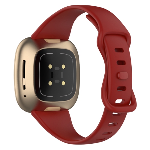 StrapsCo Slim Rubber Strap for Fitbit Versa 4 - Short-Medium - Red