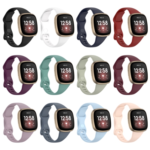 StrapsCo Slim Rubber Strap for Fitbit Versa 4 - Moyenne-Longue - Noir