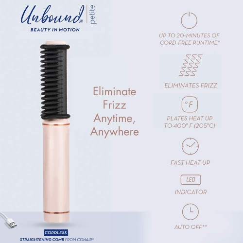 Petit peigne lisseur sans fil CR330C de Conair