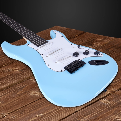 LyxPro Beginner 39” Electric Guitar & Electric Guitar Accessories, Retro Blue