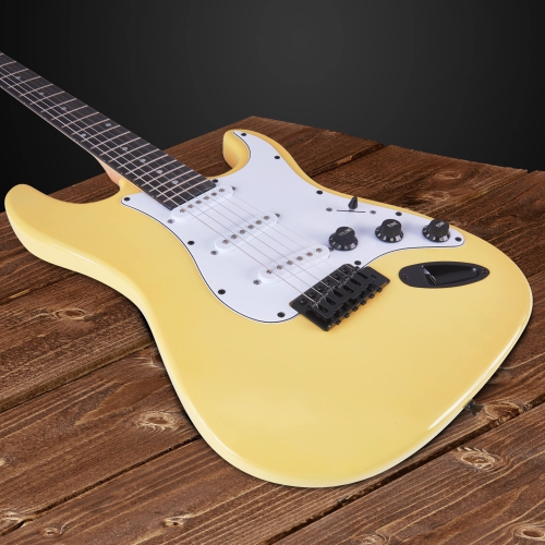 LyxPro Beginner 39” Electric Guitar & Electric Guitar Accessories, Retro Yellow