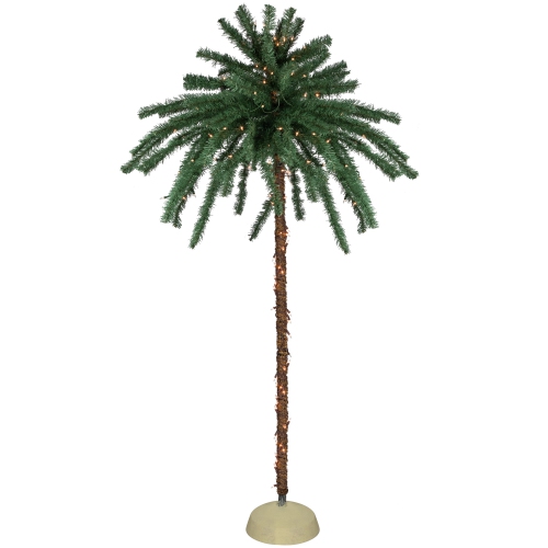 6' Pre-Lit Artificial Tropical Outdoor Patio Palm Tree - Clear Lights