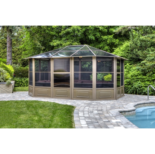 Florence Solarium with polycarbonate roof 12 Ft. x 15 Ft. in Sand