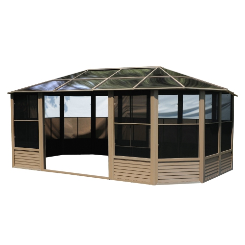 Florence Solarium with polycarbonate roof 12 Ft. x 18 Ft. in Sand