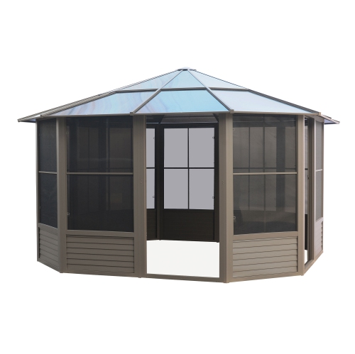 Florence Solarium with polycarbonate roof 12 Ft. x 12 Ft. in Sand