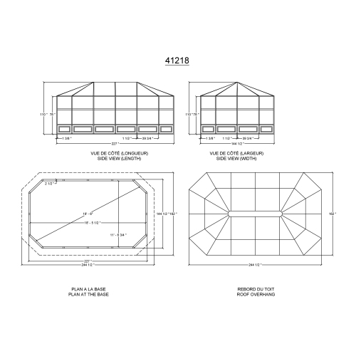 Florence Solarium with polycarbonate roof 12 Ft. x 18 Ft. in Slate
