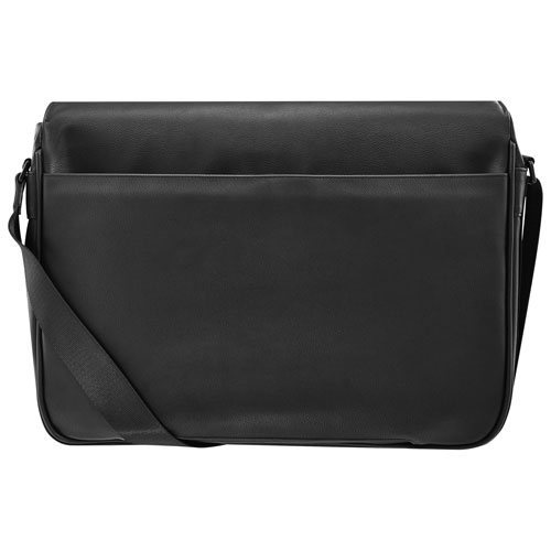 Insignia 15" Leather Laptop Messenger Bag - Black - Only at Best Buy